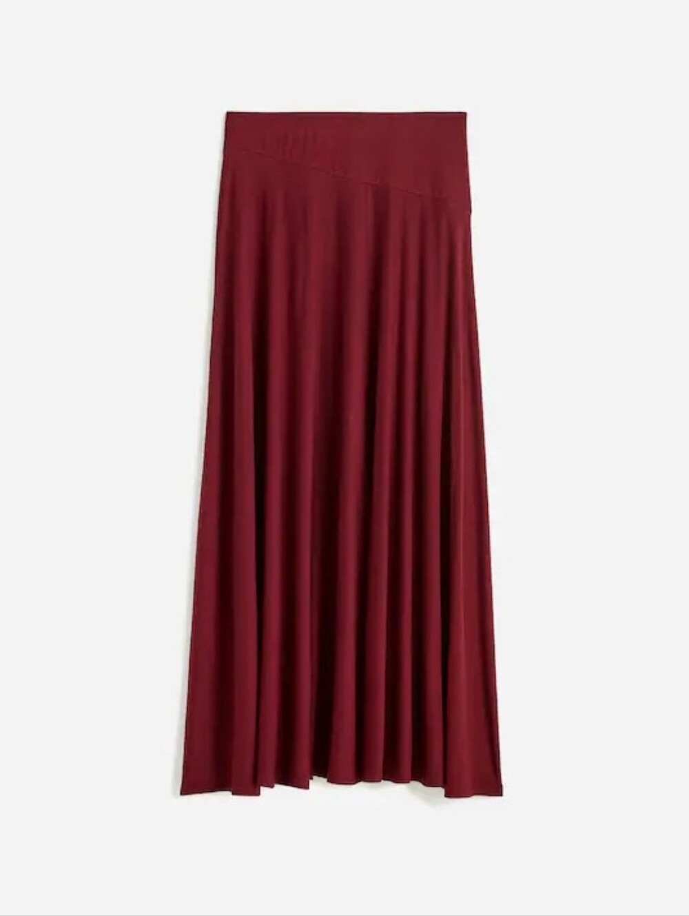 Madewell Asymmetric Seam Jersey Midi Maxi Skirt Red Cabernet Small S